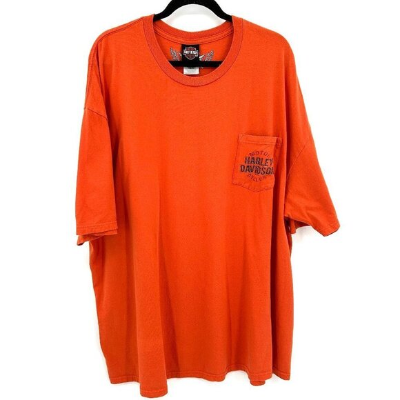 HARLEY DAVIDSON 2012 Orange Wild Horse Bend Oregon Graphic Print T-Shirt 4XL - Picture 1 of 8